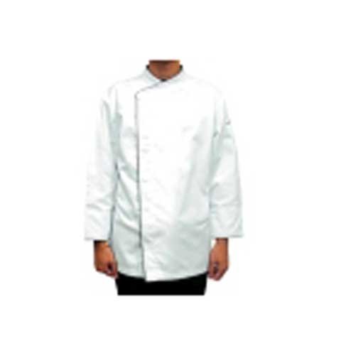 CCK Long Sleeve Chef's Uniform Covered Press Button With Black Trimming,M