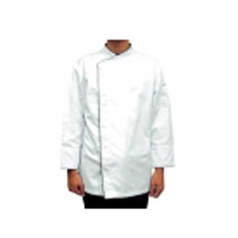 CCK Long Sleeve Chef's Uniform Covered Press Button With Black Trimming,S