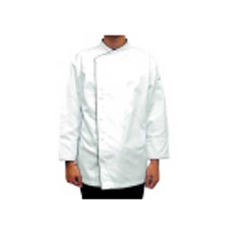 CCK Long Sleeve Chef's Uniform Covered Press Button With Black Trimming,XL