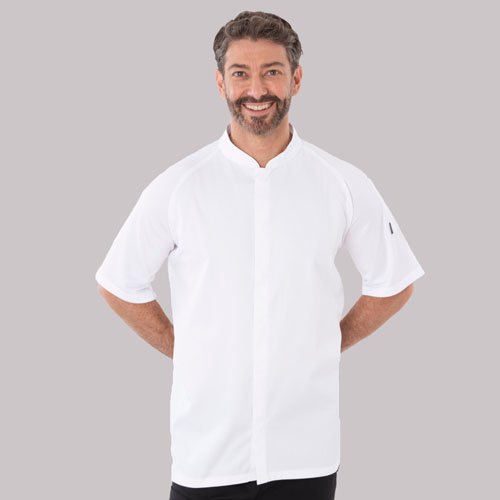 Le Chef Short Sleeve Chef Jacket With Coolmaz Shoulder & Sleeve, White, Fresco, L