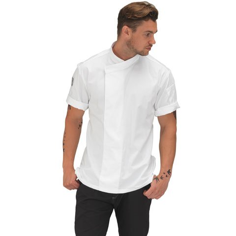 Le Chef Short Sleeve Chef Academy Tunic, White, Staycool, M