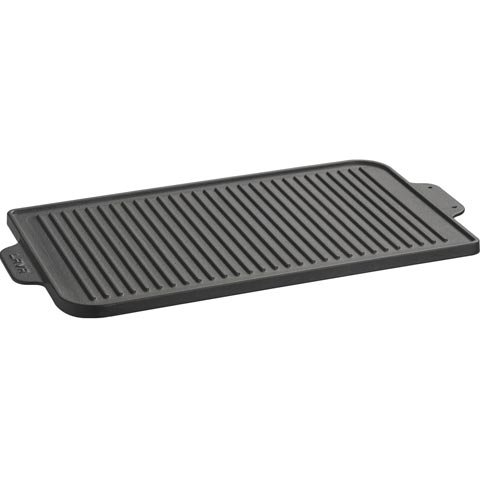 Lava Cast Iron Rectangle Griddle/Grill Reversible Plate With Integrated Handle 26x47cm, Eco