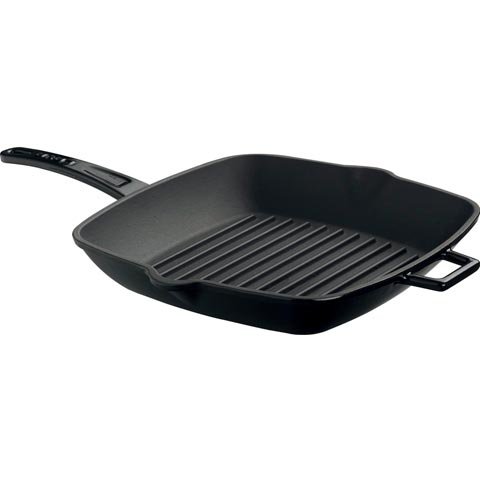 Lava Cast Iron Square Grill Pan With Metal Handle 26x26cm, 2.2L, Black
