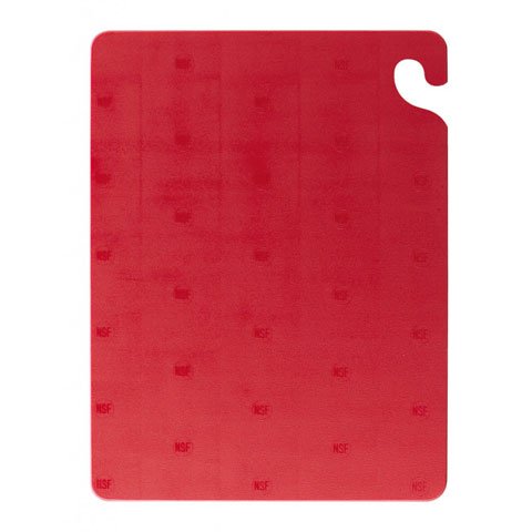 San Jamar Cut-N-Carry Cutting Board With S-Hook 12x18x1/2", Red