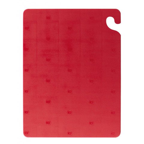 San Jamar Cut-N-Carry Cutting Board With S-Hook 15x20x1/2", Red