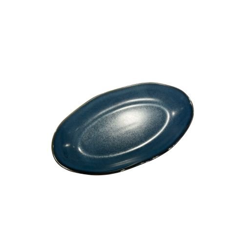 Cerabon Noma Oval Plate L27.1xW15.1xH3.4cm, Reactive Glaze (Matt Dark Blue)