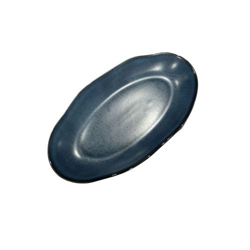 Cerabon Noma Oval Plate L33.1xW18.8xH3.6cm, Reactive Glaze (Matt Dark Blue)