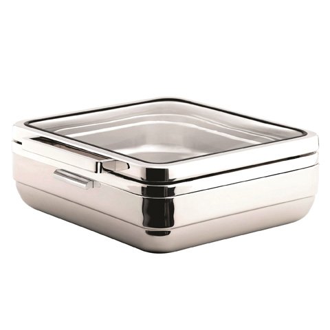Tiger Hotel T-Collection Stainless Steel Square Induction Chafing Dish L39.5xW42.95xH17.65cm 5.5L