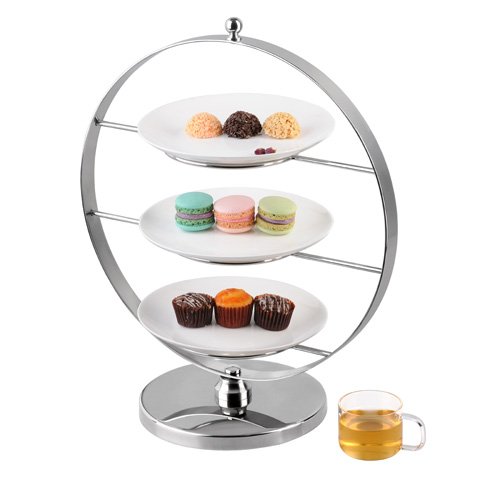 Tiger Hotel Stainless Steel Swivel High Tea Stand L36.8xW20.25xH4.28cm