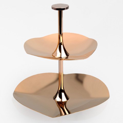 Tiger Hotel Stainless Steel Round Tea Stand Rose Gold