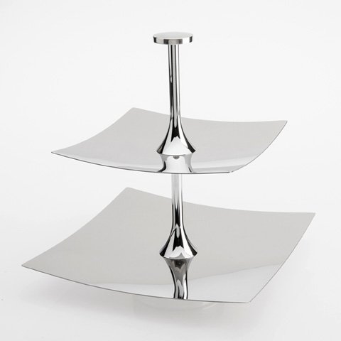 Tiger Hotel Stainless Steel Square Tea Stand L21xW21xH22.72cm