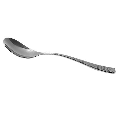 Steelcraft Stainless Steel Dessert Spoon With Hammered Handle L19cm, Mirror Finish