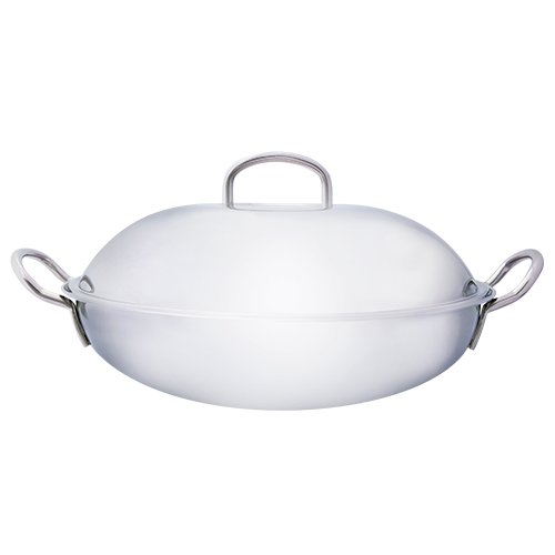 18-8 S/S 5-PLY WOK WITH 2 HANDLES WITH LID Ø36xH8.5cm, SAFICO