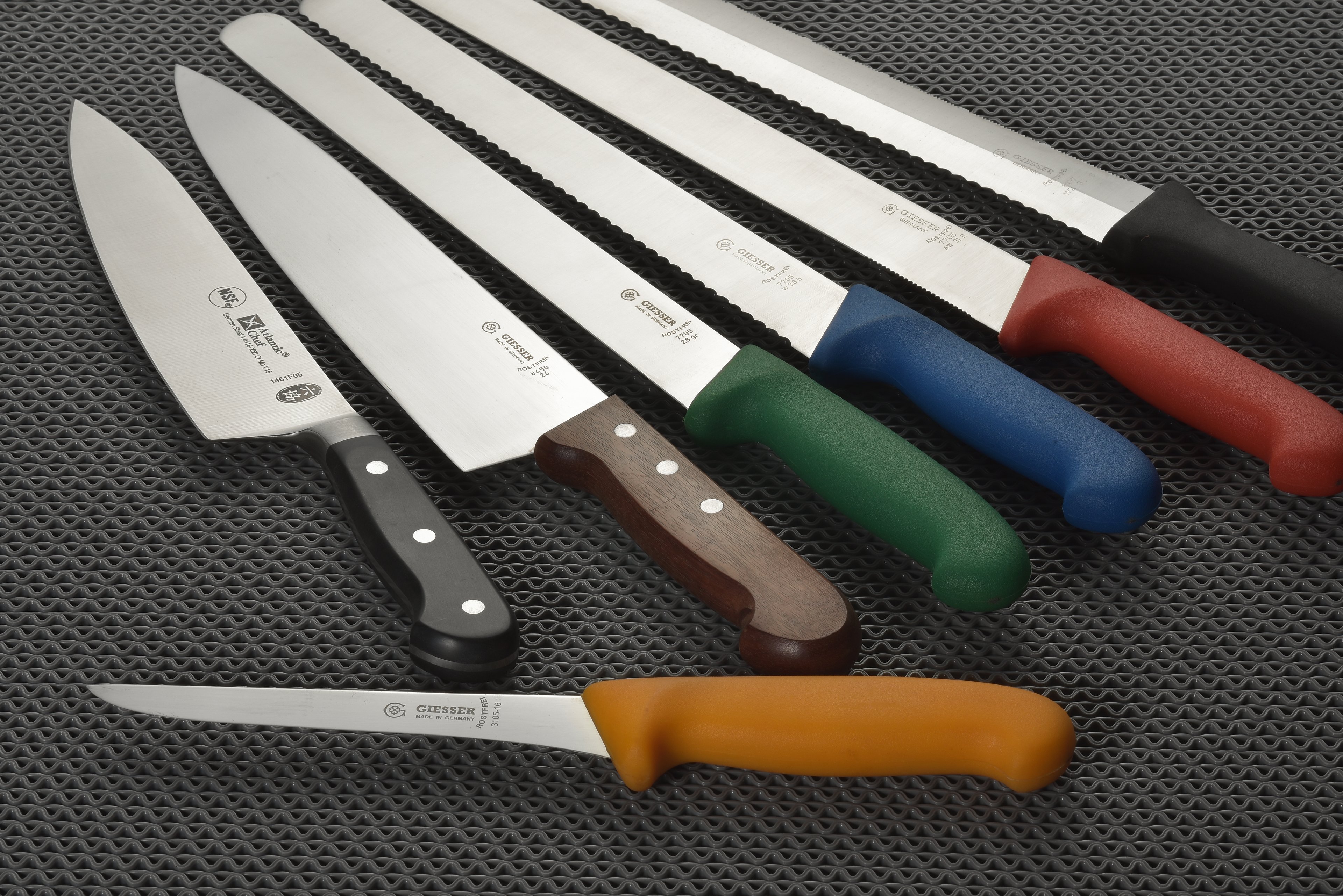 Professional western chef and preparation knives